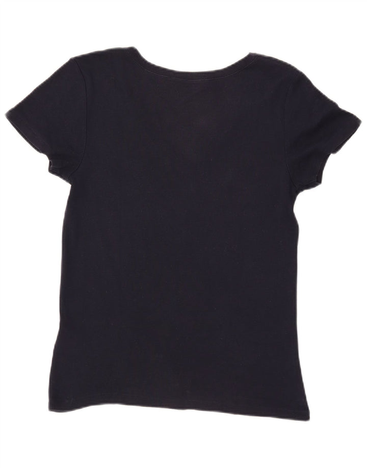 RALPH LAUREN Camiseta para mujer Top UK 14 Grande Azul marino Algodón
