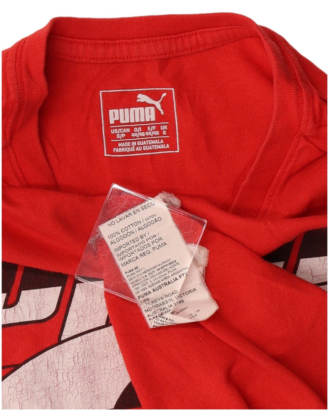 Puma Camiseta gráfica para hombre Top Small Red Cotton