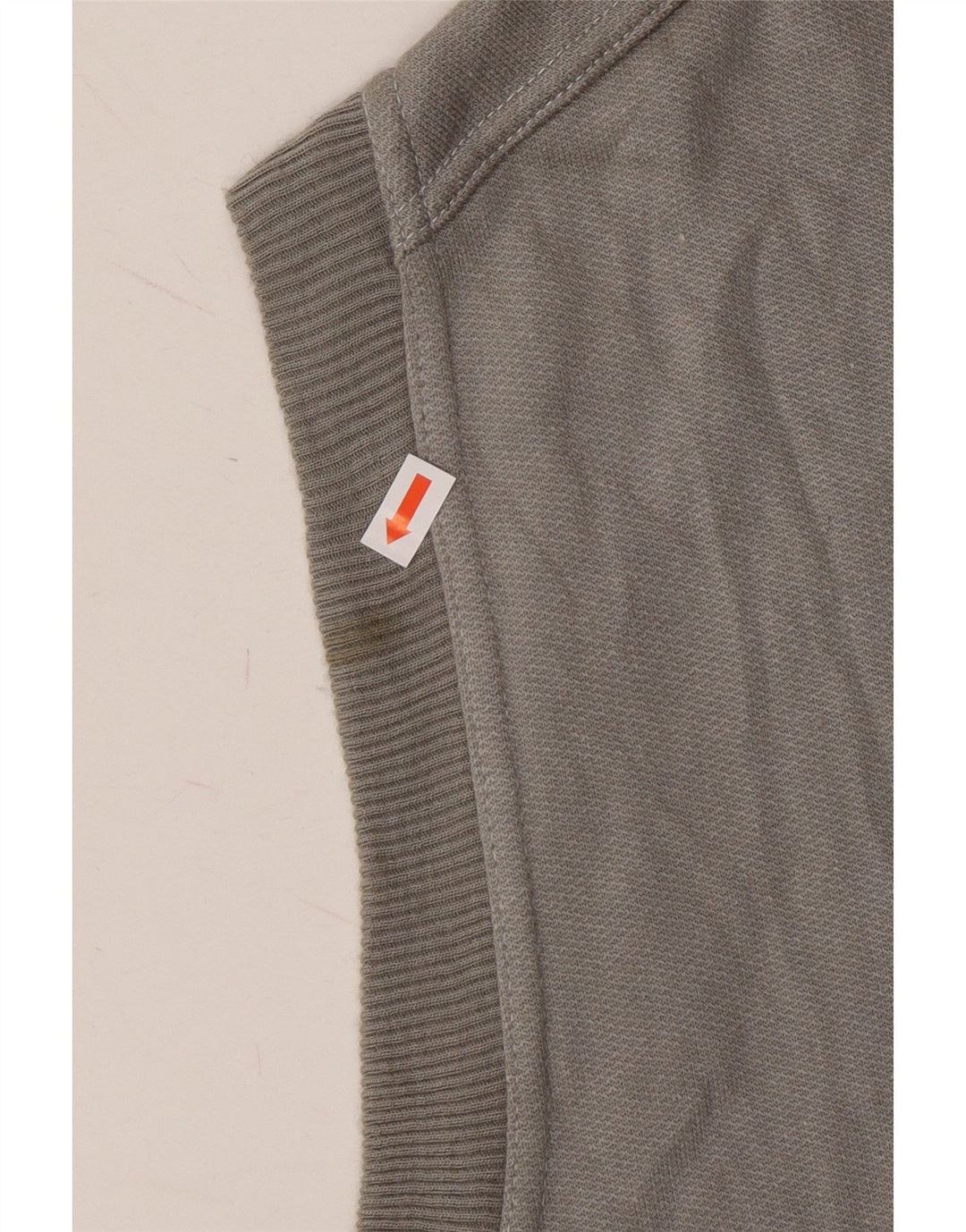 VINTAGE Mens Sleeveless Cardigan Sweater Large Grey Cotton Vintage Vintage and Second-Hand Vintage from Messina Hembry 