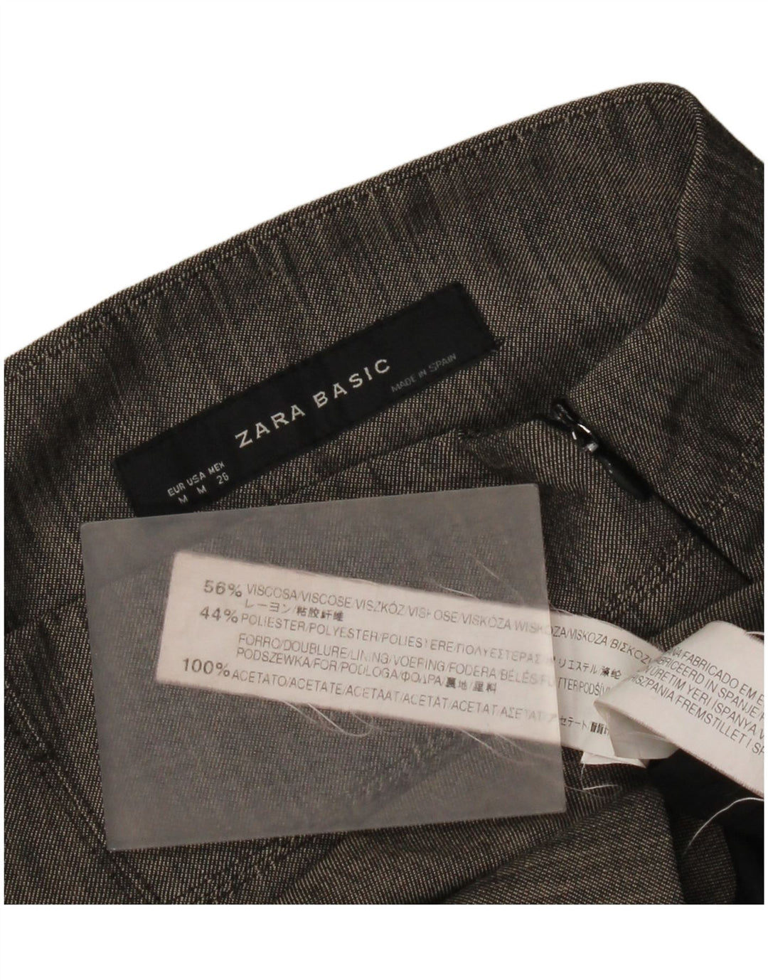 Falda Lápiz Zara Mujer Mediana W28 Viscosa Gris