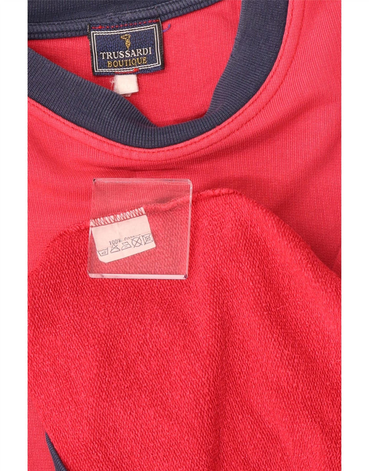 Trussardi Hombre Sudadera tipo jersey de algodón color block rosa grande