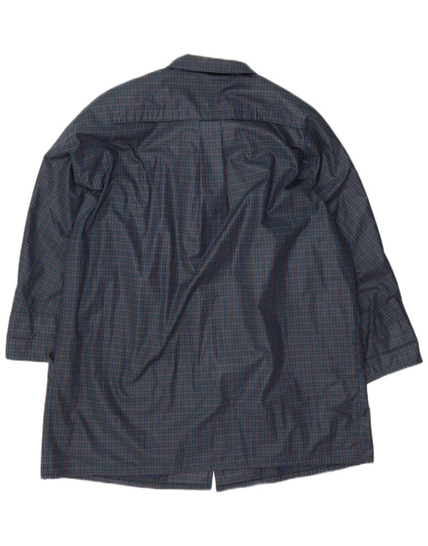 Alex Altoviti Chubasquero extragrande para mujer IT 46 Large Navy Blue Check