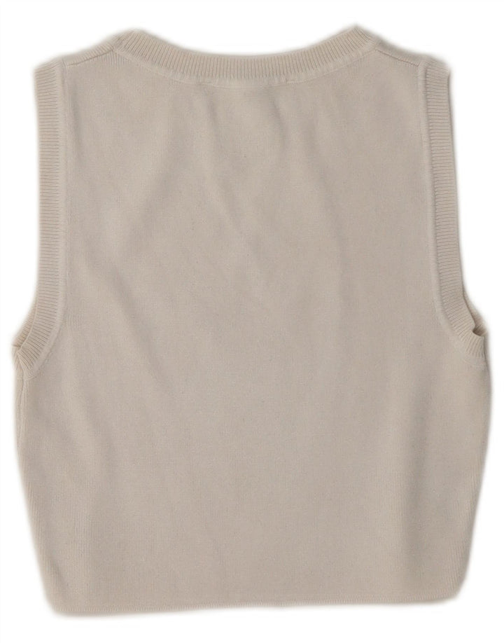 Zara Mujer Crop Vest Top UK 44 Large Viscosa Beige