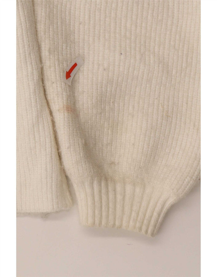 Zara - Cárdigan para mujer, talla 40, viscosa blanca mediana