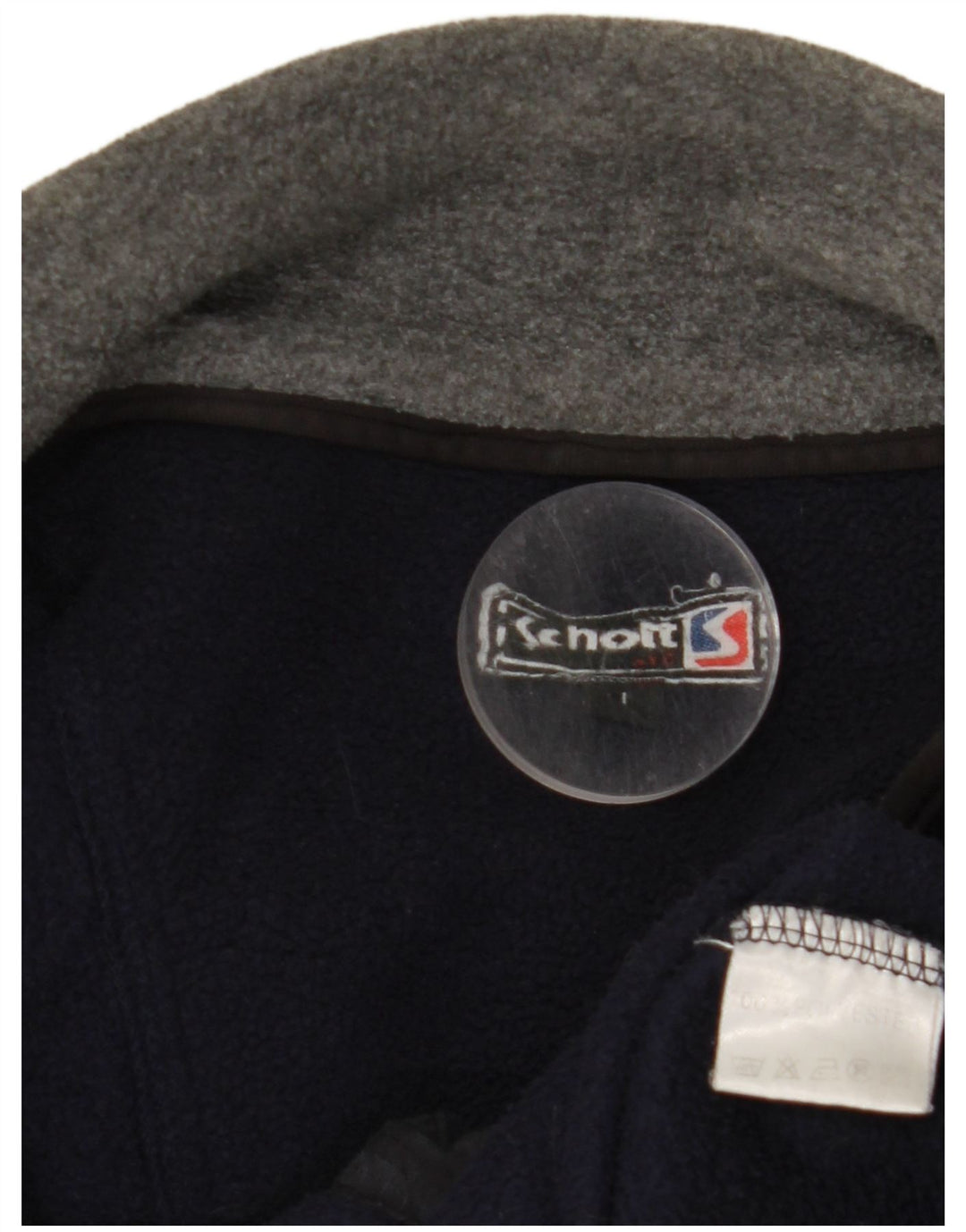 SCHOTT Chaqueta polar para hombre UK 40 Large Azul marino Poliéster