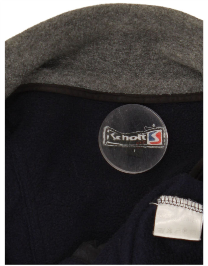 SCHOTT Chaqueta polar para hombre UK 40 Large Azul marino Poliéster