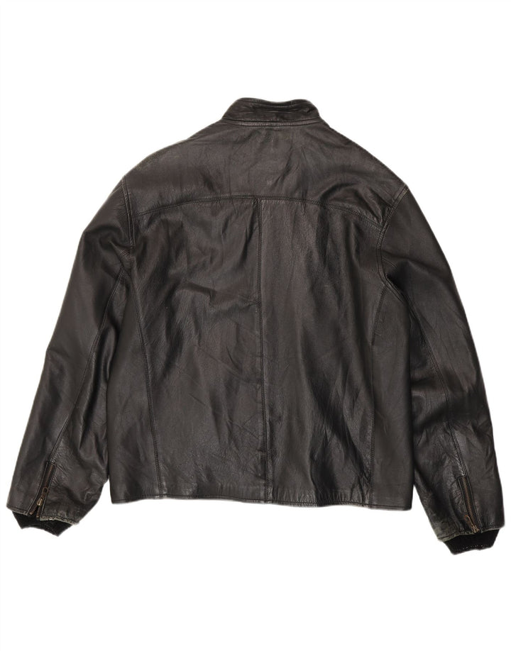 Conbipel Chaqueta de cuero para hombre IT 52 Cuero negro grande