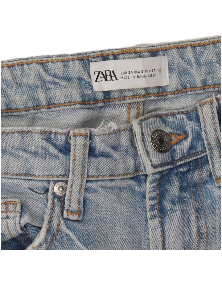 Zara Vaqueros Bootcut De Tiro Alto Para Mujer EU 34 2XS W24 L26 Azul