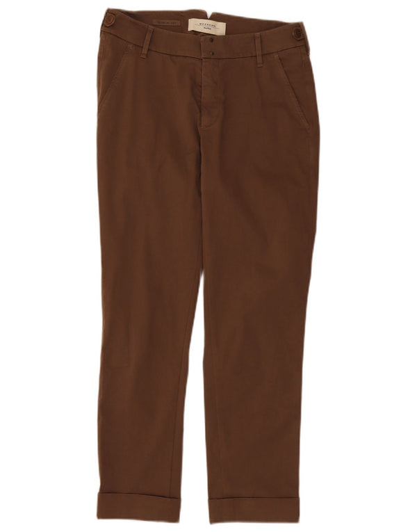 Max Mara Pantalones chinos ajustados de cintura baja para mujer UK 4 XS W28 L26 Marrón