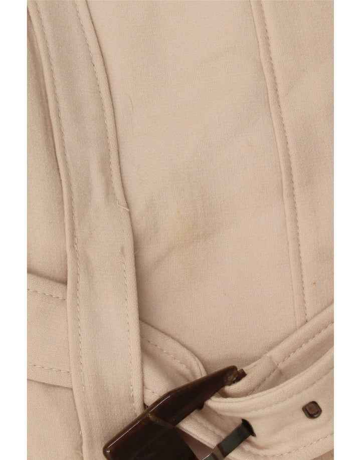 Zara Mujer Abrigo UK 42 Lana Beige Mediana