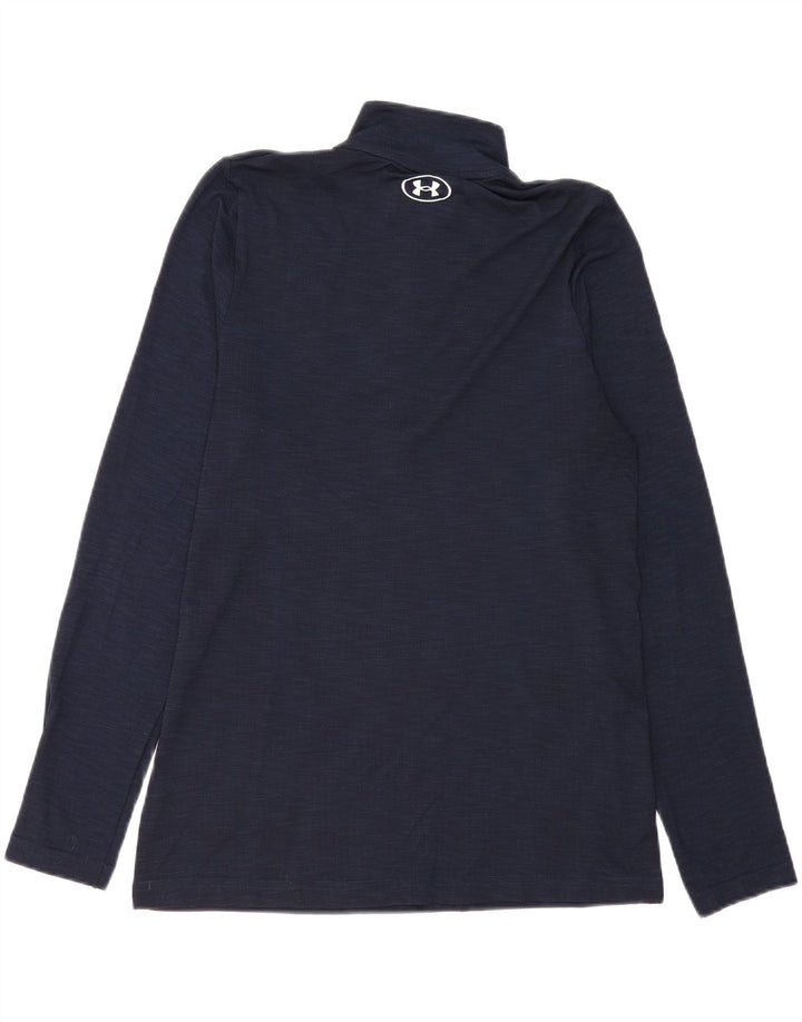 UNDER ARMOUR Top con cuello y cremallera para hombre Manga larga Poliéster azul marino medio