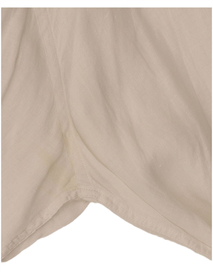 TOMMY HILFIGER Camisa de corte regular para hombre, talla grande, lino blanco