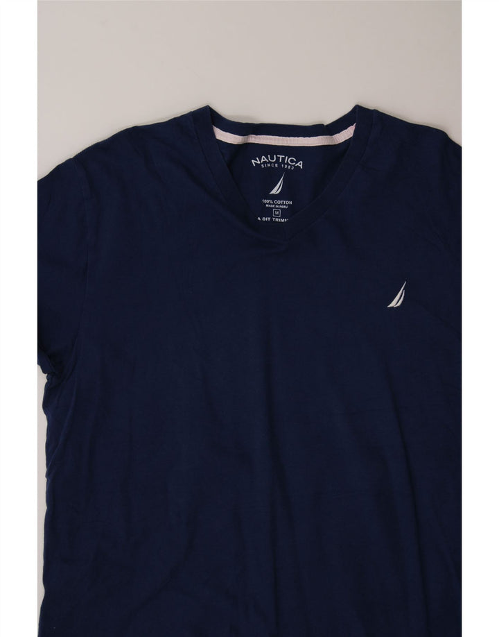 NAUTICA Mens T-Shirt Top Medium Navy Blue Cotton Vintage Nautica and Second-Hand Nautica from Messina Hembry 