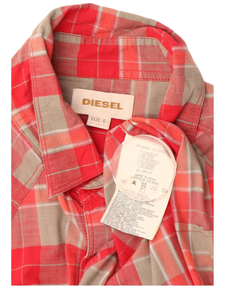 Camisa DIESEL Hombre Small Rojo Cuadros Algodón