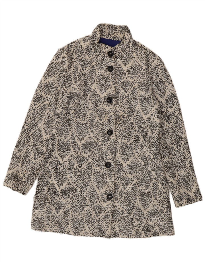 Abrigo Desigual Mujer Estampado Abstracto EU 44 XL Algodón Blanco