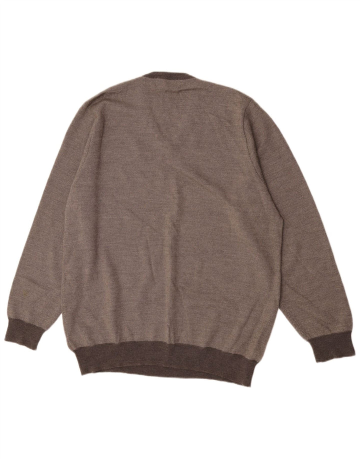 Marks & Spencer Jersey con cuello en V para hombre de lana merino gris grande