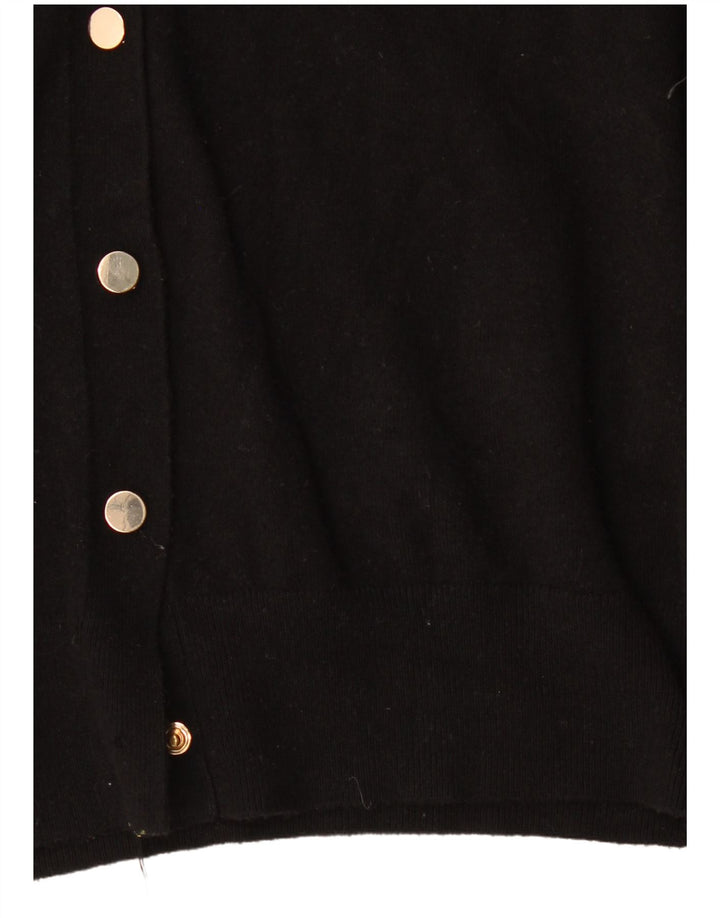 Zara Mujer Cárdigan Suéter UK 10 Small Viscosa Negra