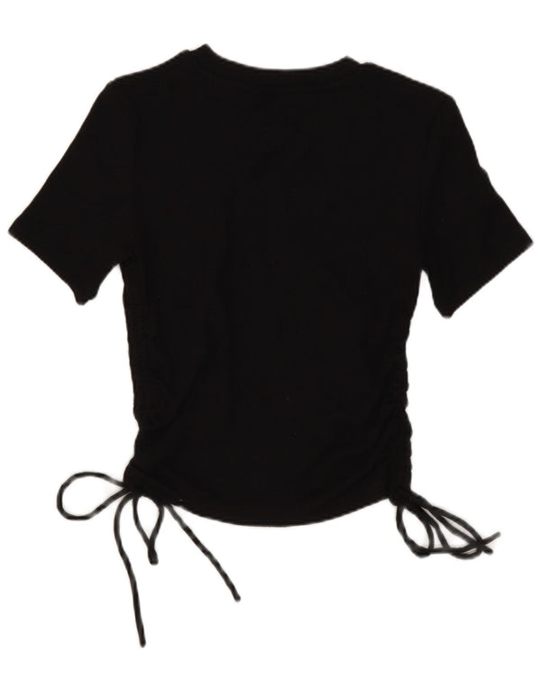 Zara Mujer Blusa Corta Top UK 8 Small Negro