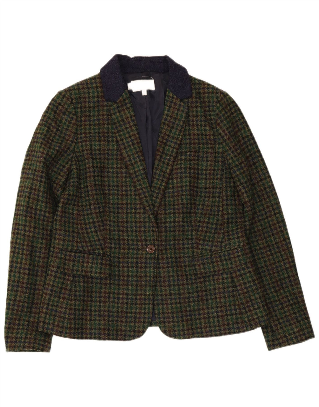 Hobbs Chaqueta tipo blazer con 1 botón para mujer Reino Unido 40 Grande Lana de pata de gallo verde