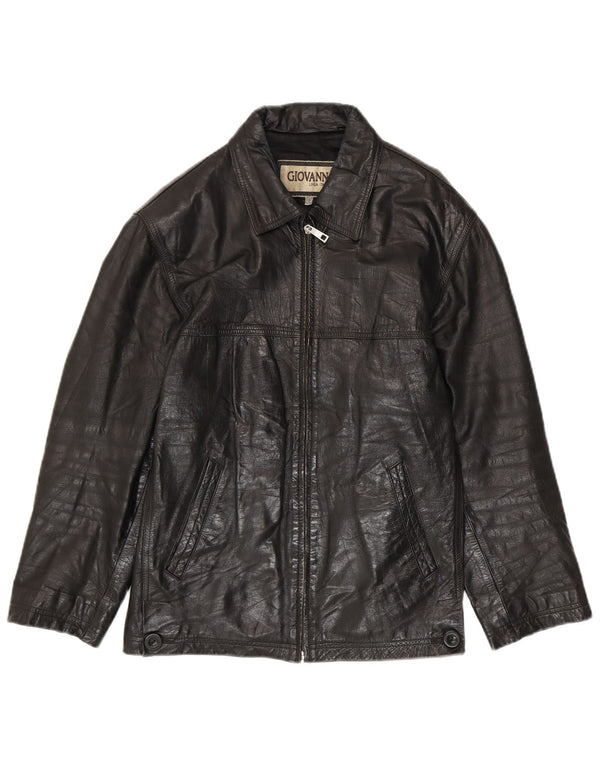 Vintage hombres chaqueta de cuero Reino Unido 36 pequeño negro
