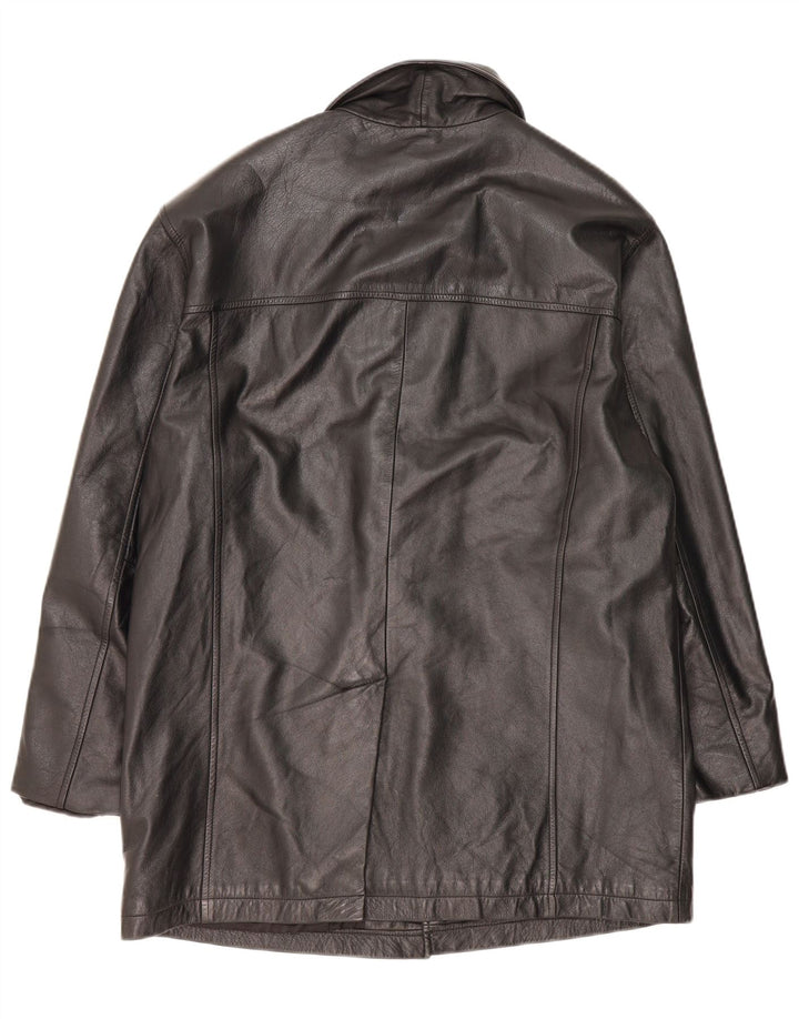 Orfatti Abrigo de cuero para hombre IT 52 XL Cuero negro