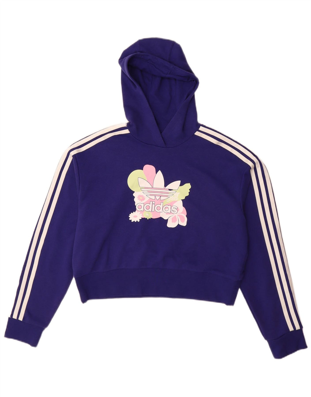 ADIDAS Jersey con capucha y gráfico corto para niña 13-14 años Algodón floral morado