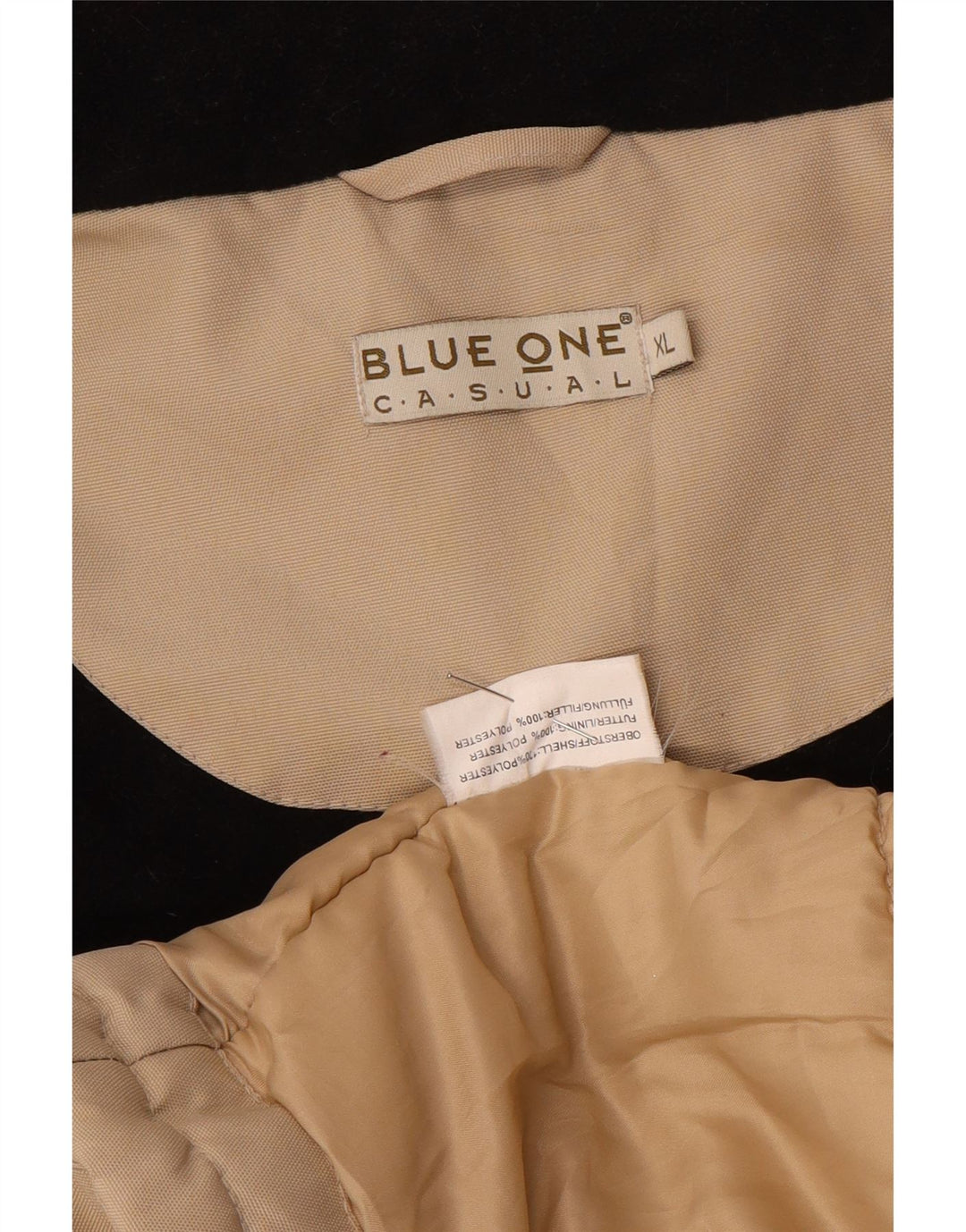 Vintage hombres utilidad chaleco Reino Unido 42 XL poliéster beige