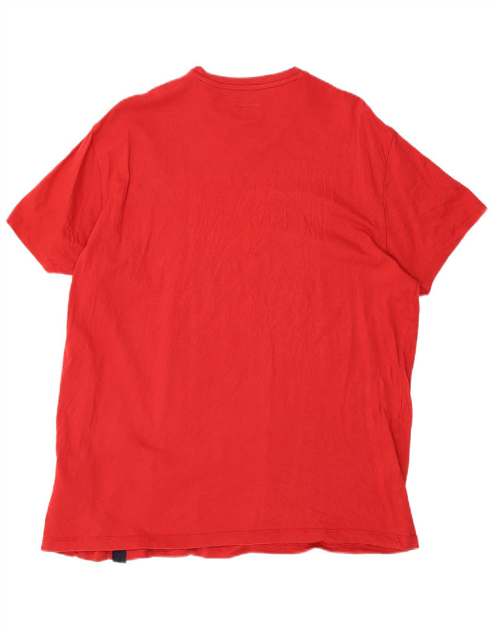 ARMANI JEANS Camiseta Regular Fit para Mujer UK 22 3XL Algodón Rojo