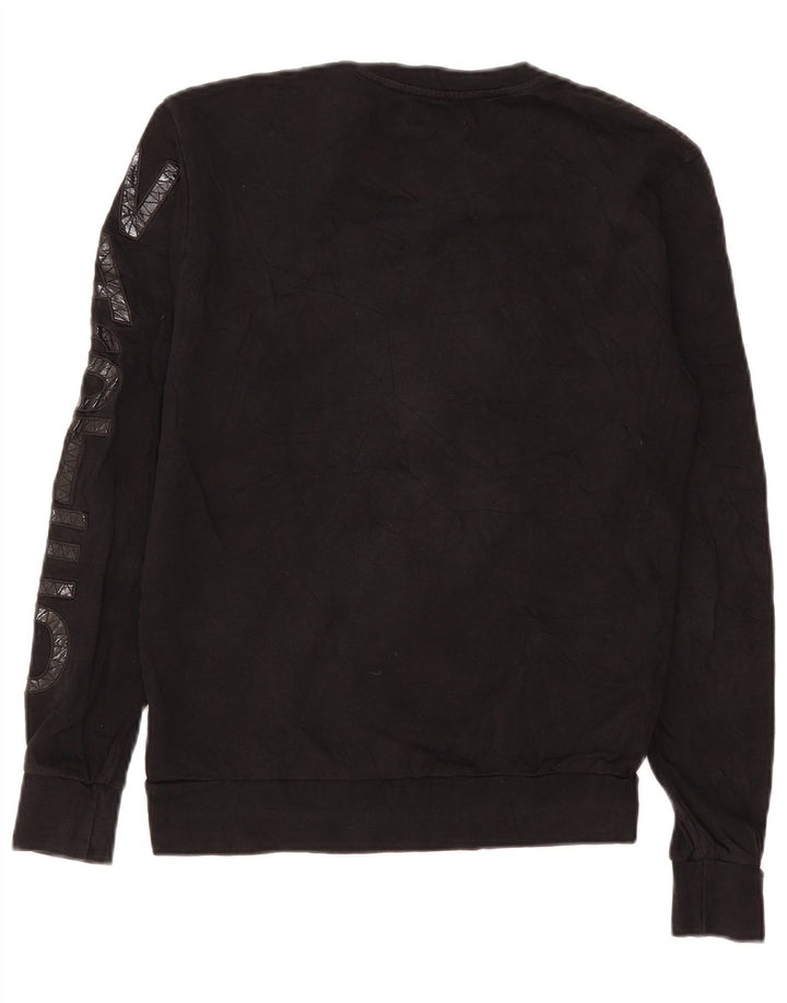 Zara Hombre Sudadera Gráfica Jumper Medium Negro Poliéster