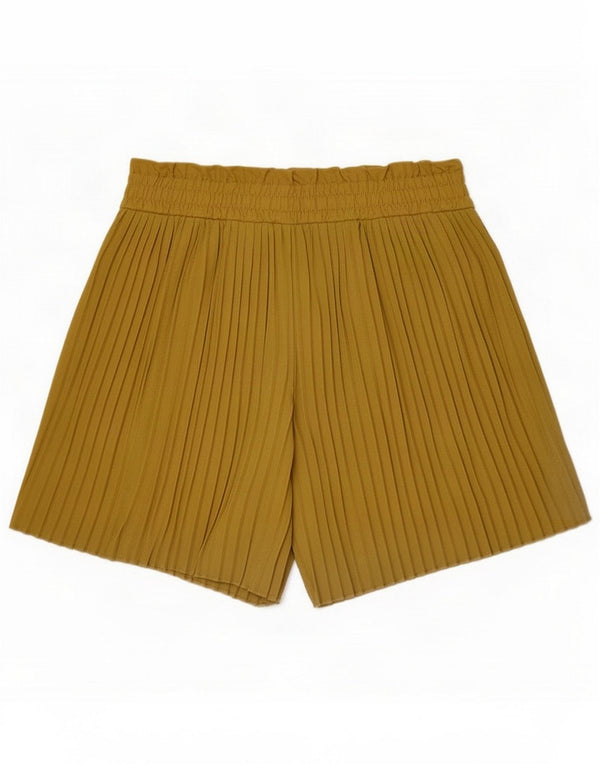 Zara Shorts casuales con cintura alta para mujer, talla grande W30 Caqui Poliéster