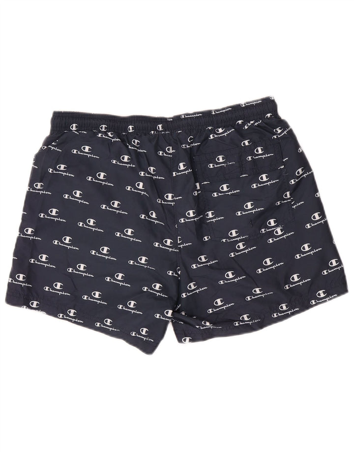 Champion Shorts De Natación Gráficos Para Hombre Poliéster Azul Marino Medio