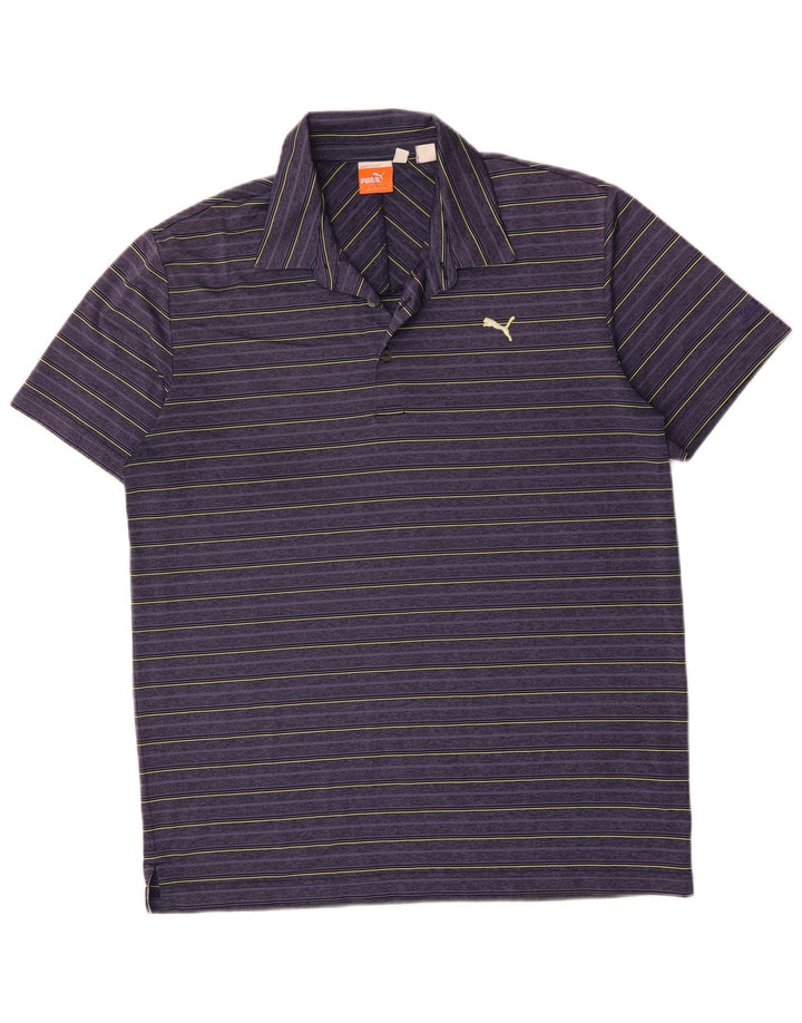 PUMA Polo para hombre de rayas moradas grandes