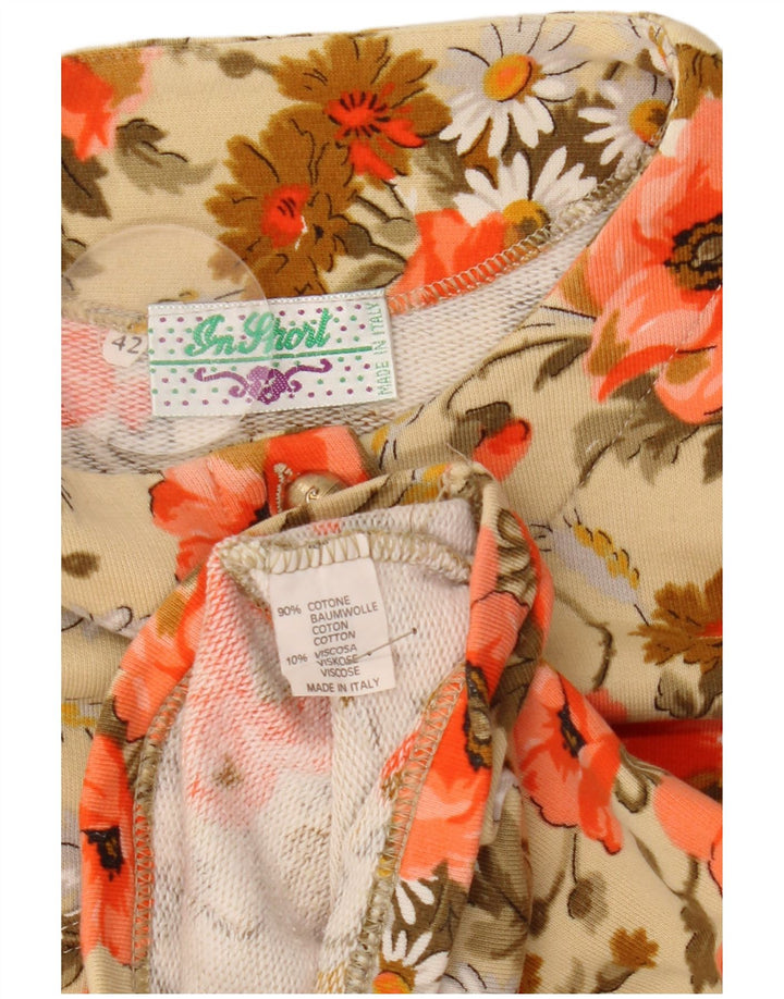 Chaqueta utilitaria vintage para mujer IT 42 Algodón floral multicolor medio