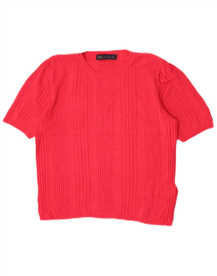 Marks & Spencer - Jersey corto con cuello redondo para mujer, talla 40, color rosa medio