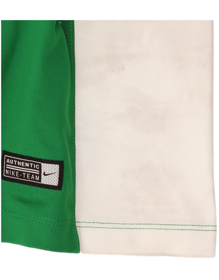 NIKE Hombre Dri Fit Top Manga Larga XL Poliéster Color Block Verde