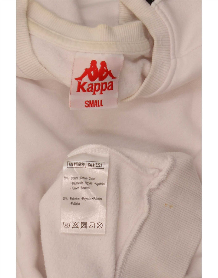 Kappa Hombre Sudadera Gráfica Jersey Small Blanco Colorblock Algodón
