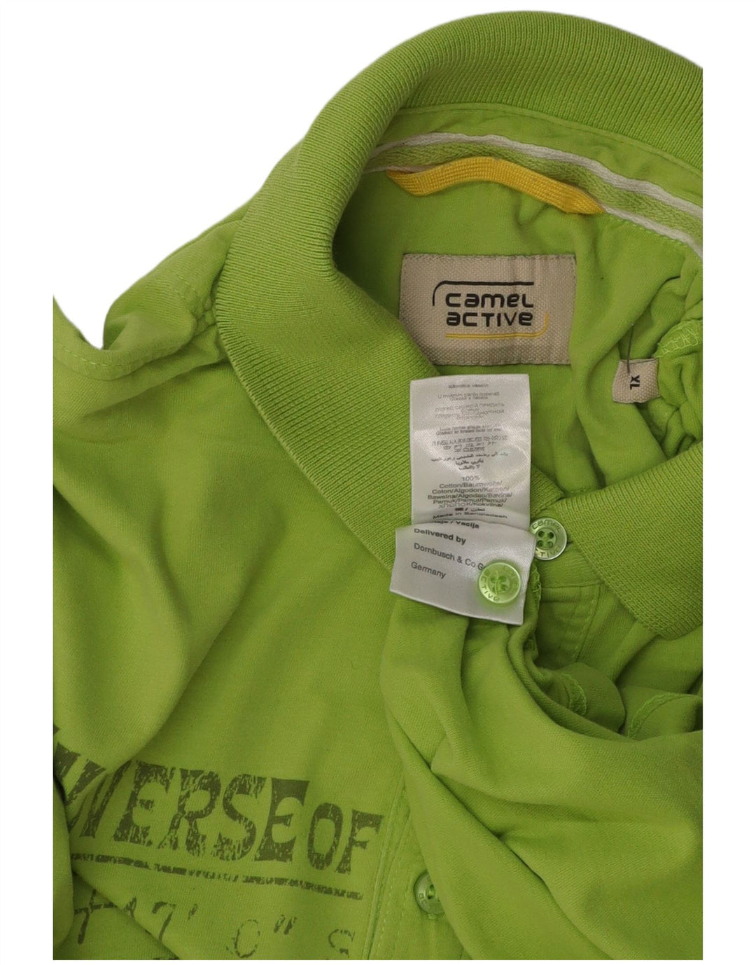 Camel Active Polo gráfico para hombre XL Algodón verde
