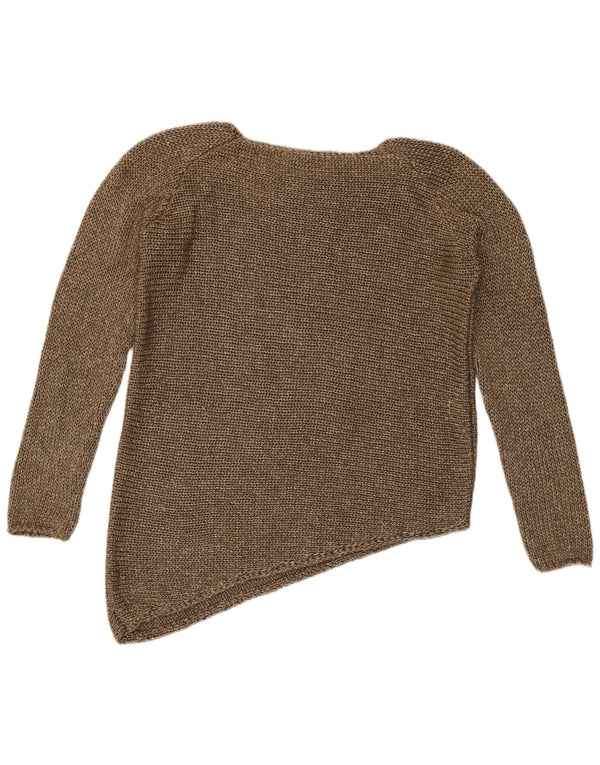 Zara Suéter Asimétrico con Cuello Barco para Mujer UK 44 Marrón Medio