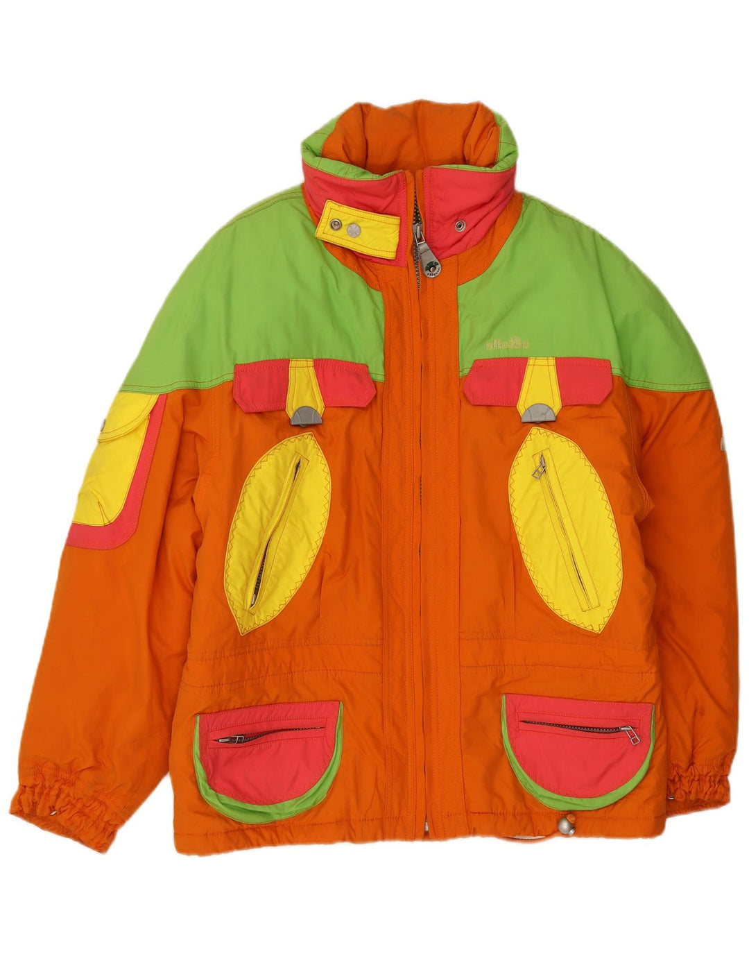 Chaqueta de esquí extragrande con capucha para mujer Ellesse IT 42 Medium Orange Colourblock