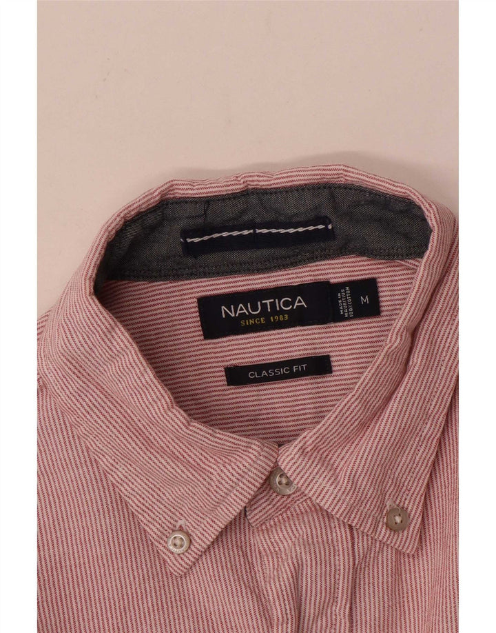 Nautica Camisa de corte clásico para hombre de algodón a rayas rojas medianas