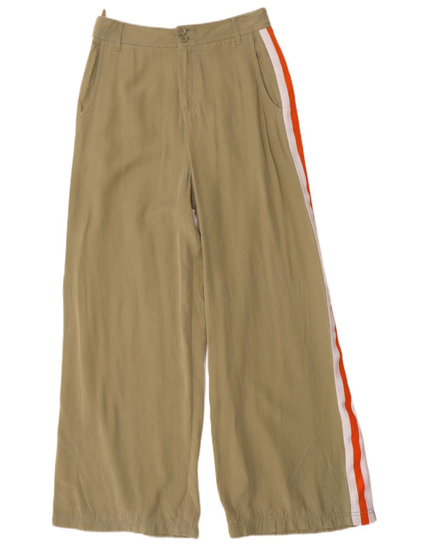 Pantalones de talle alto para mujer Benetton Small W27 L28 Bloque de color verde