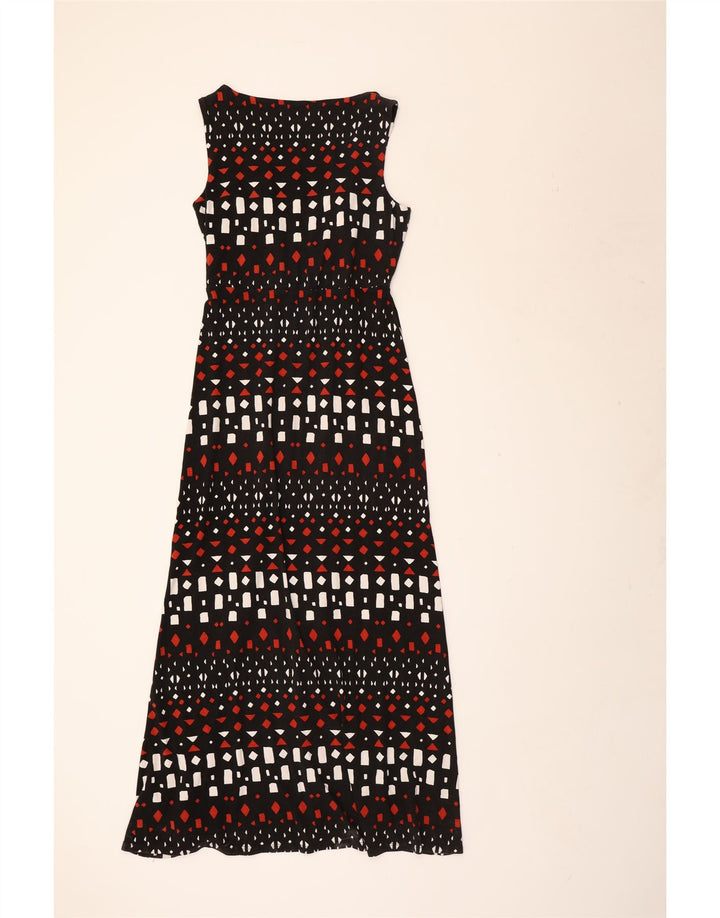 Jasper Conran Vestido largo sin mangas para mujer UK 40 Mediano Negro Geométrico