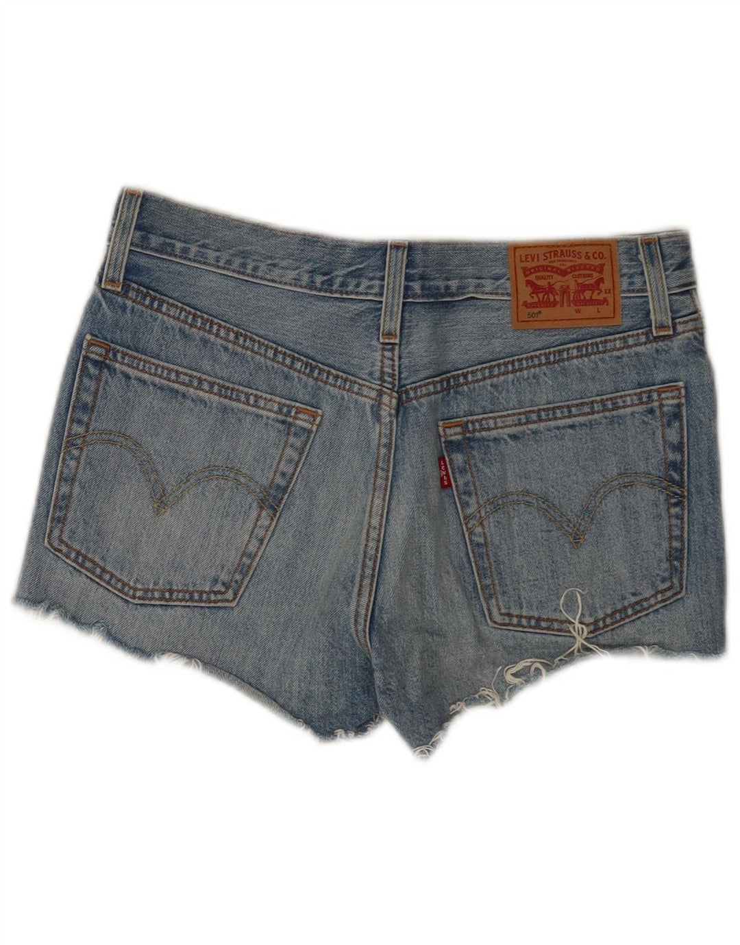 Levi's Mujer 501 Shorts De Mezclilla Desgastados W26 Algodón Azul Pequeño