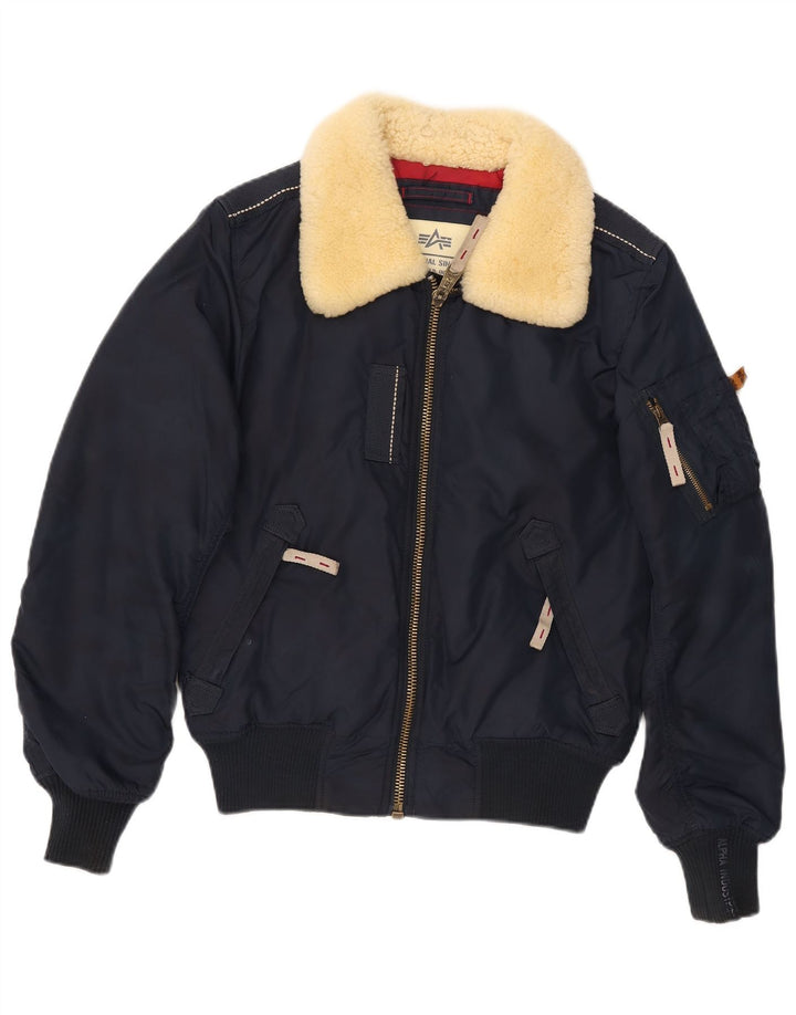 Alpha Industries Chaqueta Bomber para Hombre UK 36 Small Azul Marino Nylon