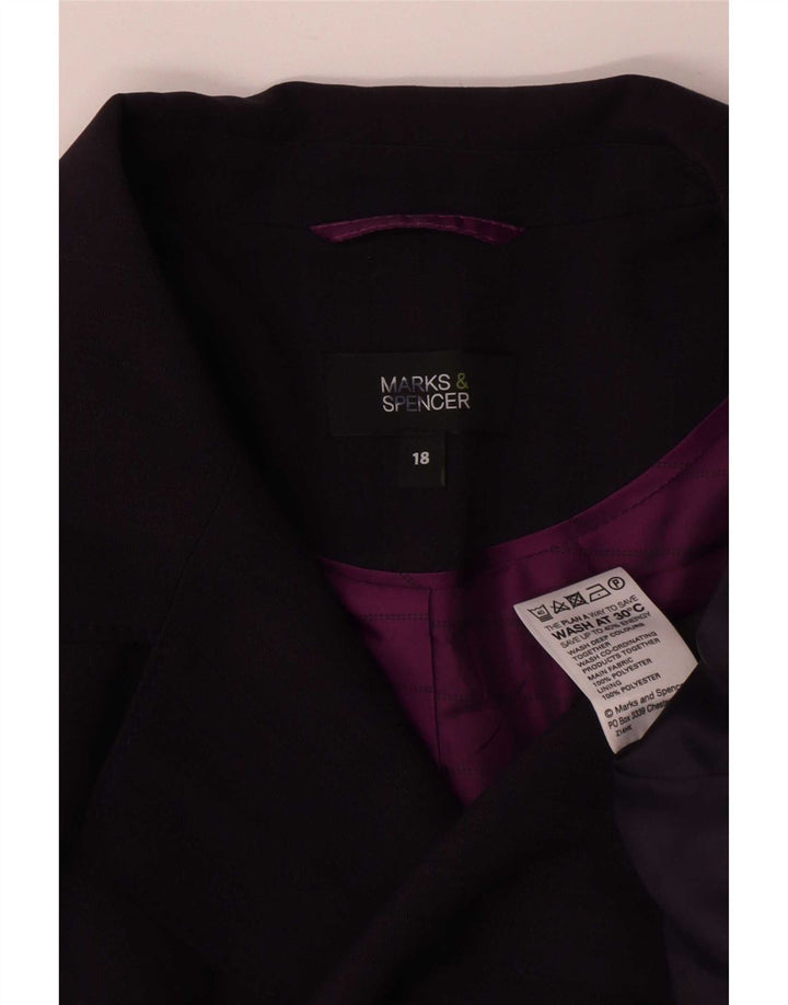 Marks & Spencer Chaqueta tipo blazer de 3 botones para mujer UK 40 XL Poliéster morado