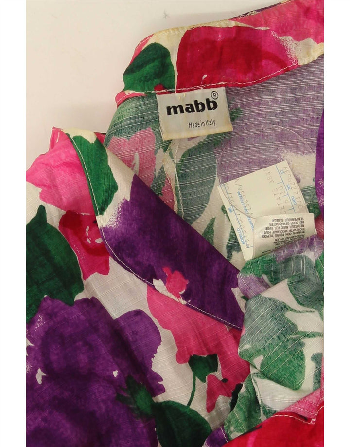 mabb Chaqueta Blazer de 4 Botones para Mujer IT 42 Mediana Multicolor Floral