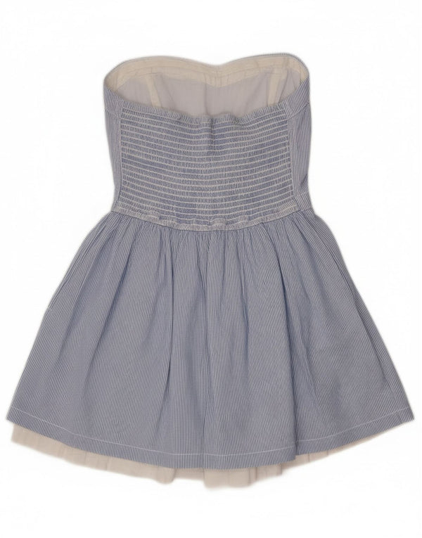 Superdry Mujer Túnica Sin Mangas Top UK 8 Small Azul Rayas Algodón