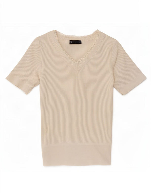 Marks & Spencer Camiseta para mujer Top UK 8 Small Off White Acrílico