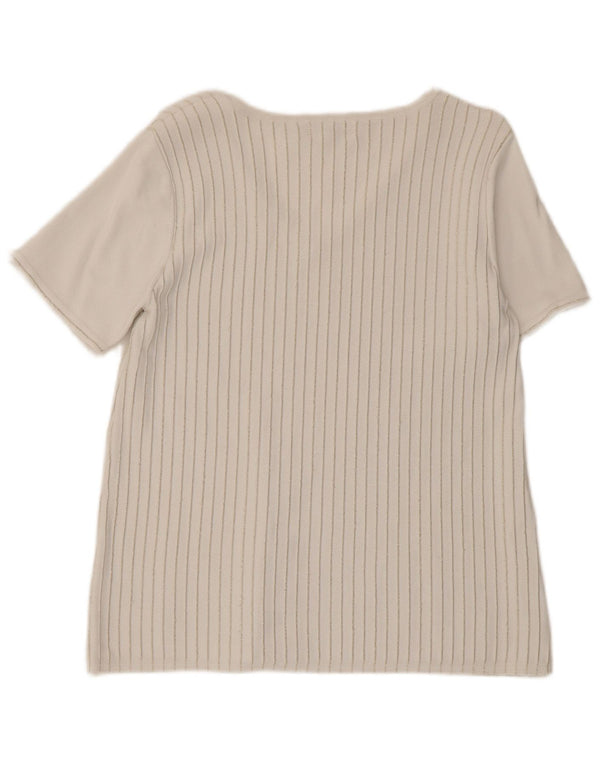 Calvin Klein Camiseta para mujer Top UK 10 Small White Stripes