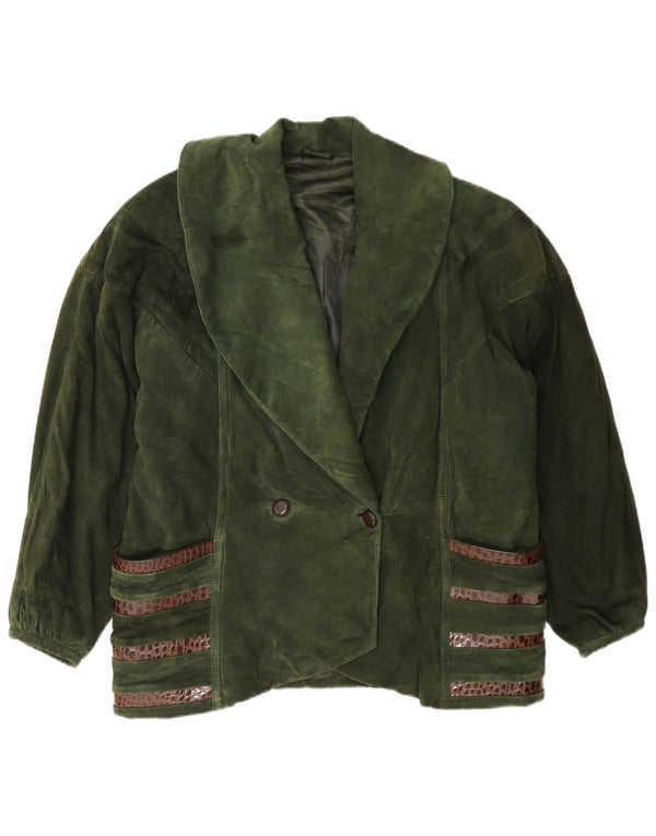 Pancaldi & B Chaqueta De Ante De Doble Botonadura Para Mujer IT 42 Medium Khaki